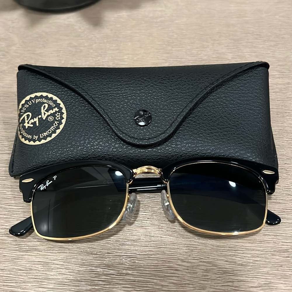 Ray Ban Polarized Clubmaster Square Sunglasses